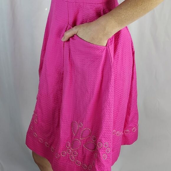 🩵Lilly Pulitzer Azalea Pink "Bernadette" Quilted Sleeveless Dress w/Pockets Siz - Picture 5 of 16